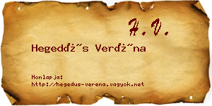 Hegedűs Veréna névjegykártya
